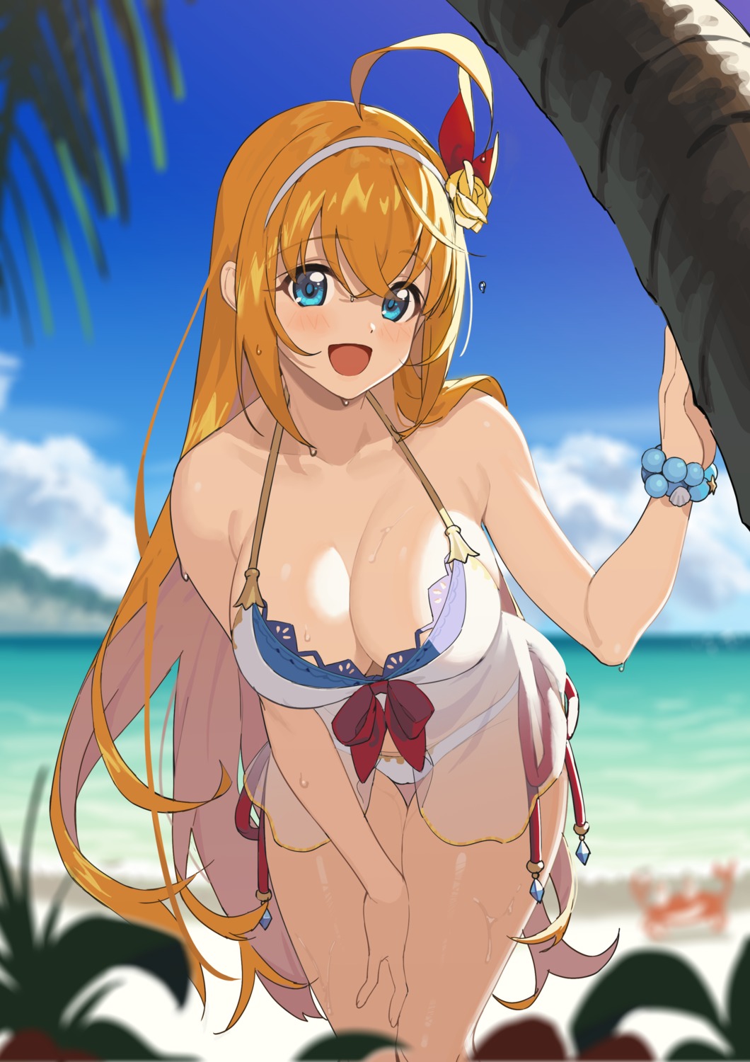 bikini cleavage goumudan pecorine princess_connect princess_connect!_re:dive see_through swimsuits