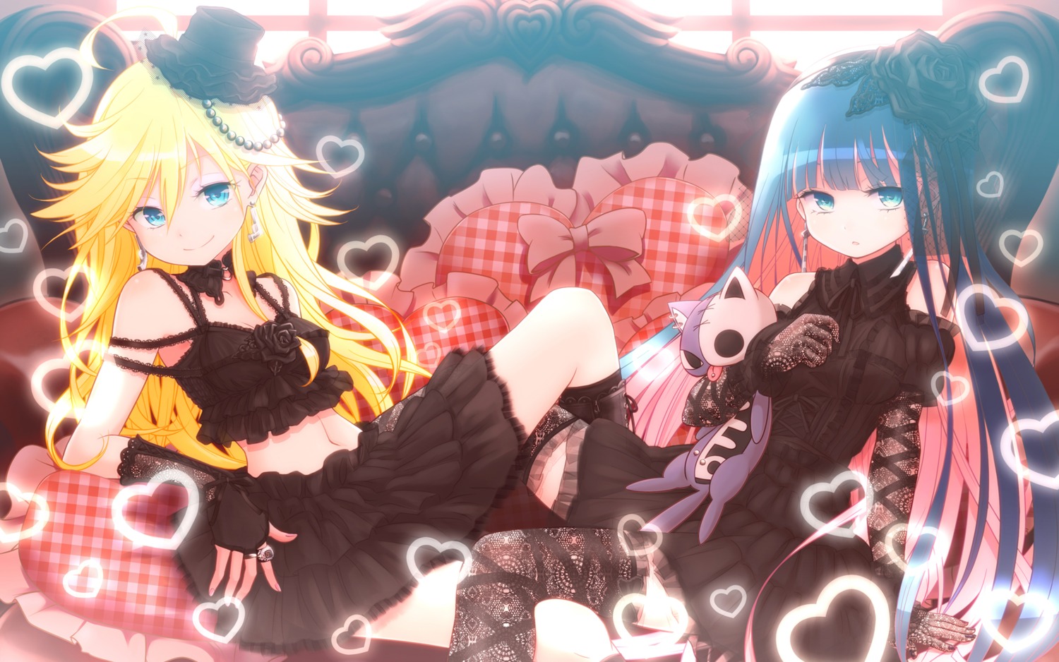 gothic_lolita kuinji_51go lolita_fashion panty panty_&_stocking_with_garterbelt stocking thighhighs wallpaper