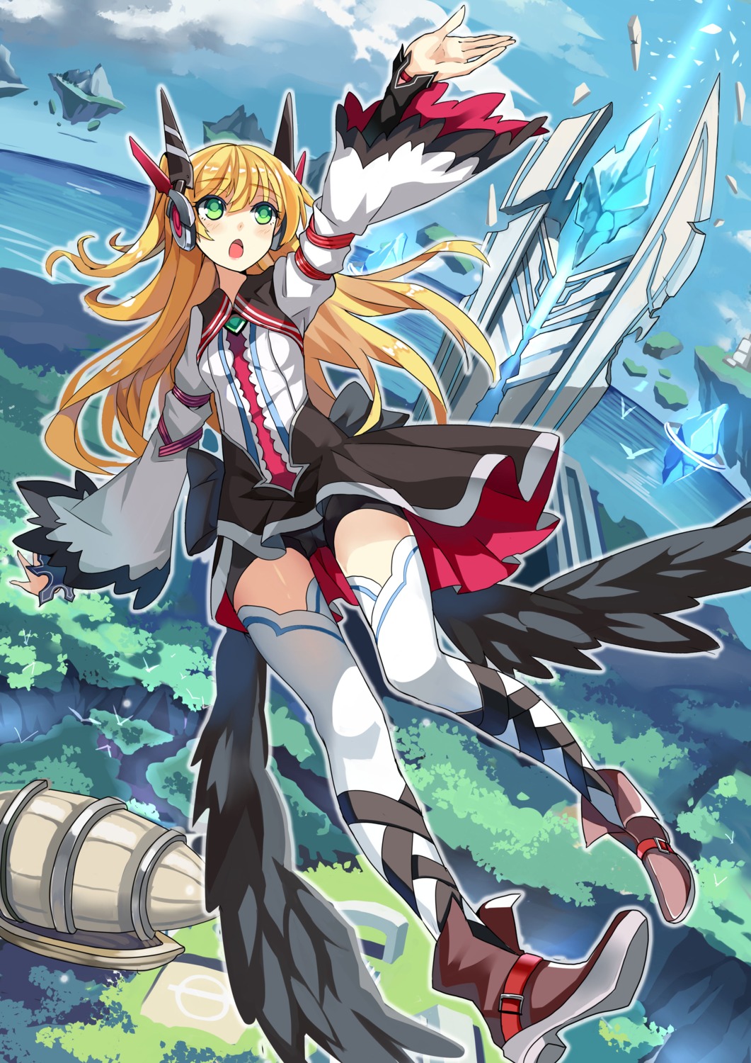 heels qihai_lunpo thighhighs wings