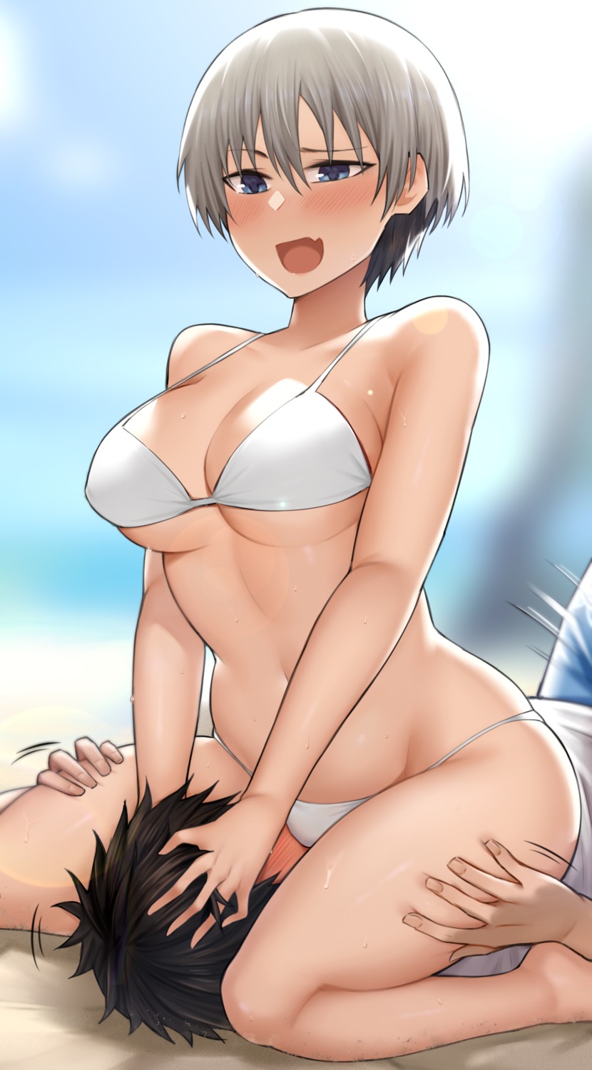 bikini cunnilingus hua-j swimsuits uzaki-chan_wa_asobi_tai! uzaki_hana