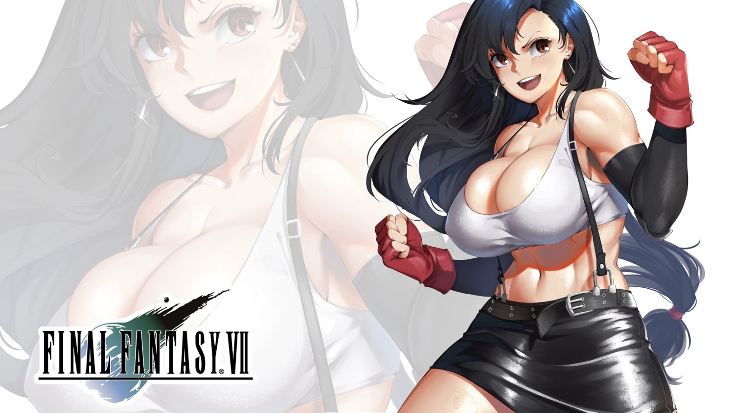 final_fantasy lulu-chan92 no_bra skirt_lift tifa_lockhart wallpaper