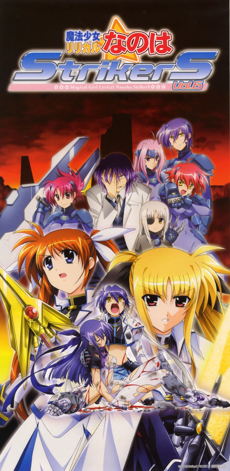 blood fate_testarossa ginga_nakajima jail_scaglietti mahou_shoujo_lyrical_nanoha mahou_shoujo_lyrical_nanoha_strikers nove sette subaru_nakajima takamachi_nanoha torn_clothes tre wendi