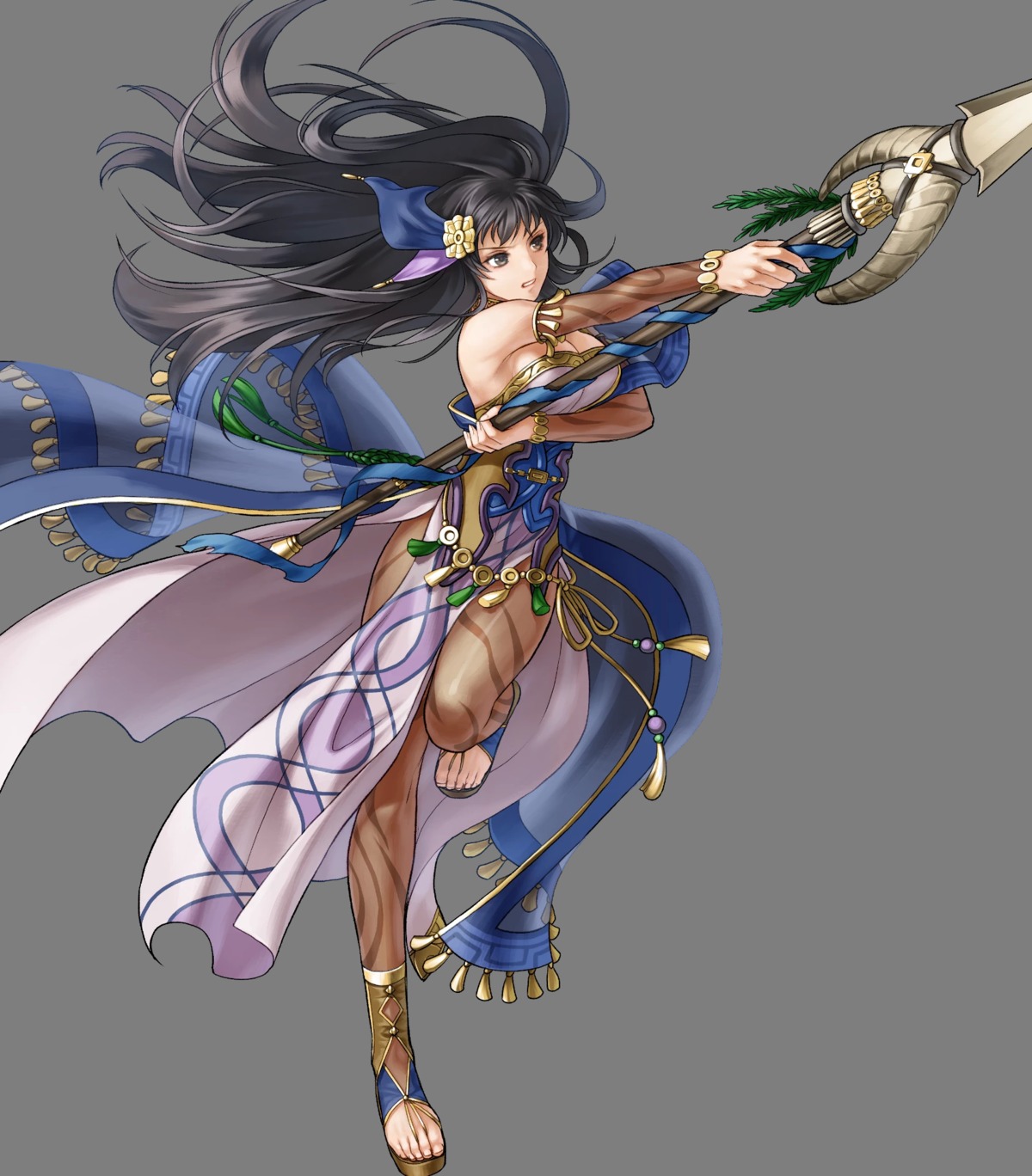 cleavage fire_emblem fire_emblem:_rekka_no_ken heels karla_(fire_emblem) kita_senri nintendo no_bra pantyhose weapon