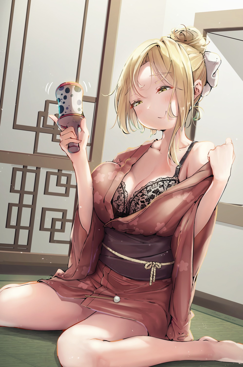 bra open_shirt tagme undressing yukata