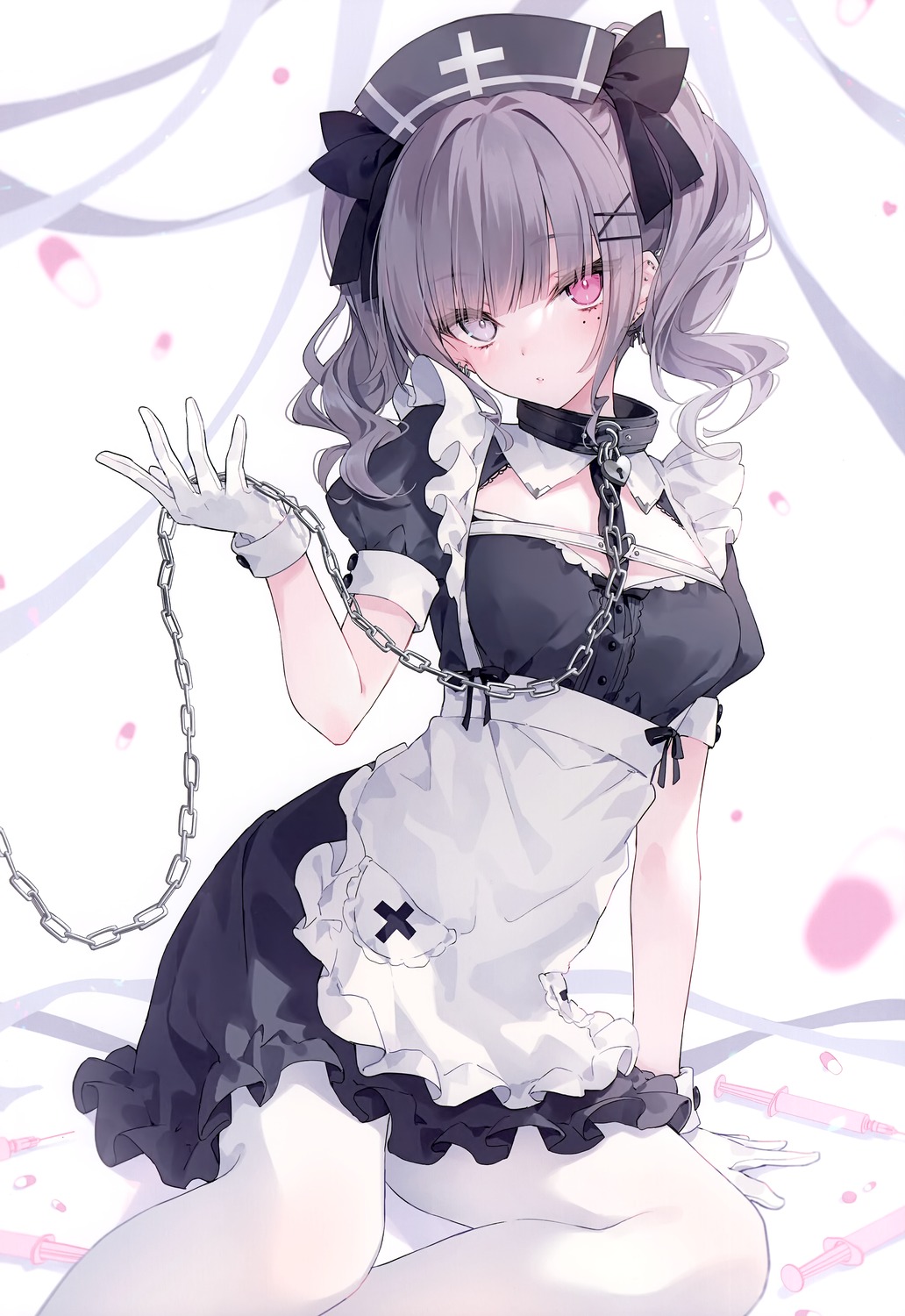 bondage ethyl_(rurudo) heterochromia maid pantyhose rurudo rurudot