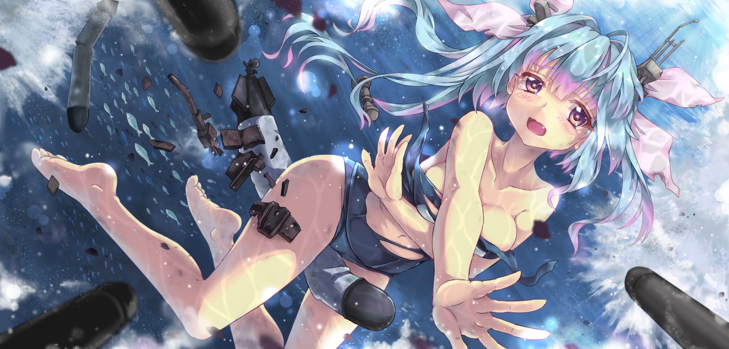 abyss_of_parliament i-19_(kancolle) kantai_collection school_swimsuit swimsuits torn_clothes