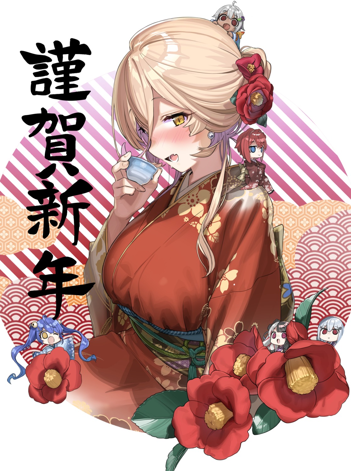 amamiya_kokoro ange_katrina chibi hakase_fuyuki hayama_marin kanzarin kimono nijisanji nui_sociere yorumi_rena