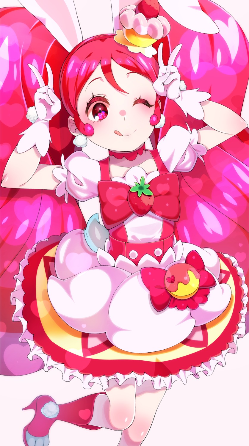 animal_ears bunny_ears dress heels kirakira_precure_a_la_mode pretty_cure usami_ichika yupiteru