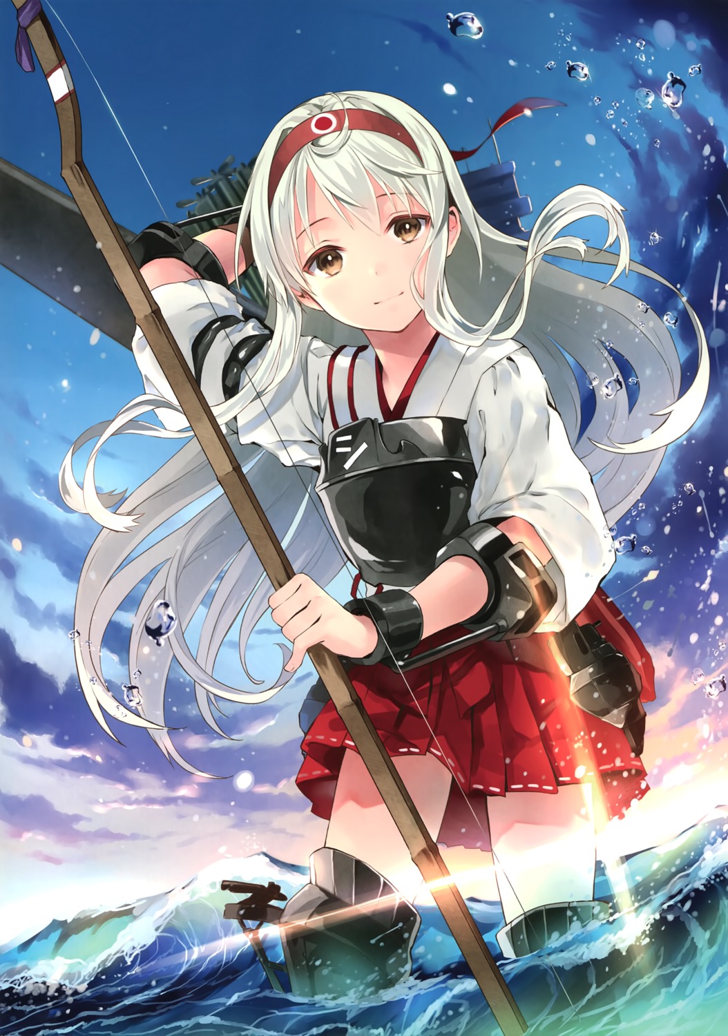 armor hanekoto kantai_collection miko shoukaku_(kancolle) weapon wet