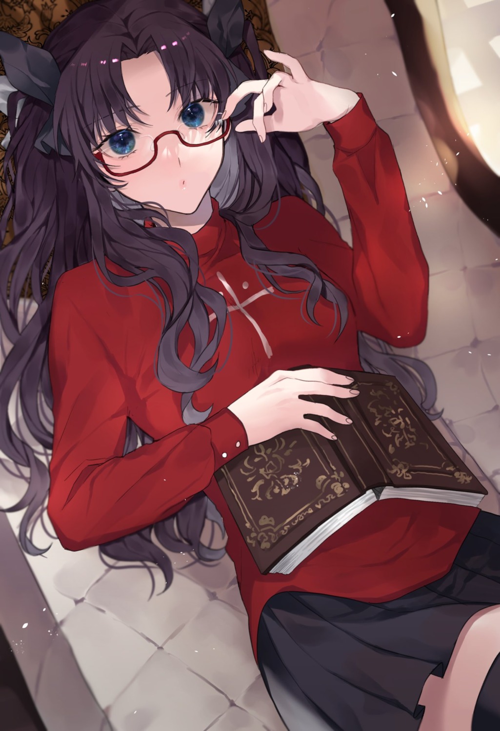 fate/stay_night megane shimatori_(sanyyyy) thighhighs toosaka_rin