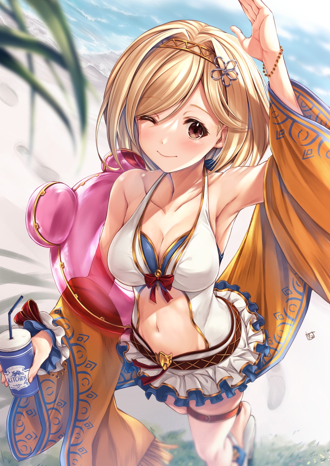 cleavage djeeta_(granblue_fantasy) garter granblue_fantasy kamishiro_mai_(capti-no) swimsuits