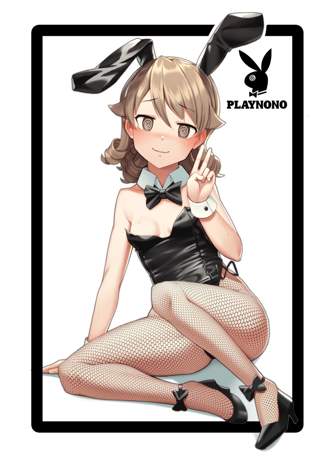 animal_ears bunny_ears bunny_girl fishnets goback heels morikubo_nono no_bra pantyhose the_idolm@ster the_idolm@ster_cinderella_girls