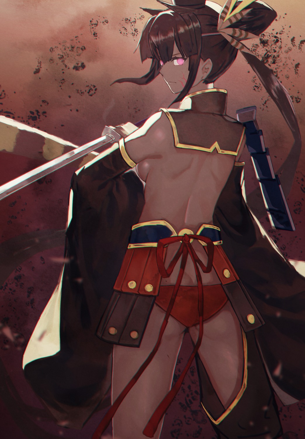 aito armor ass breasts fate/grand_order no_bra pantsu sword ushiwakamaru_(fate/grand_order)