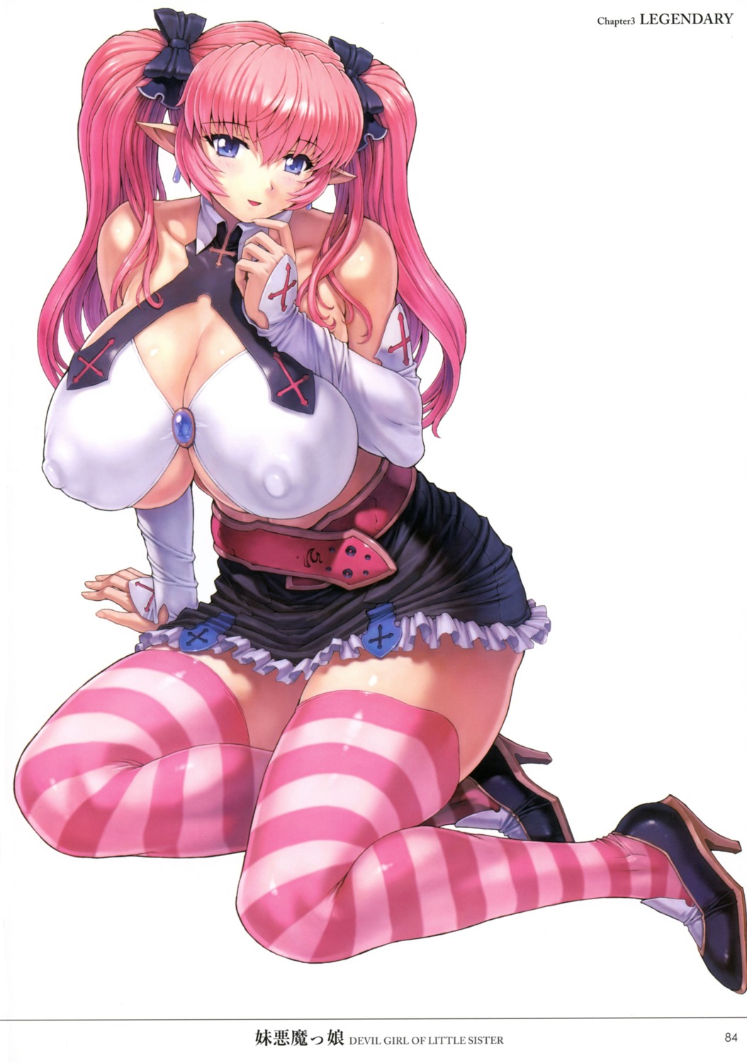 cleavage erect_nipples heels mogudan pointy_ears thighhighs