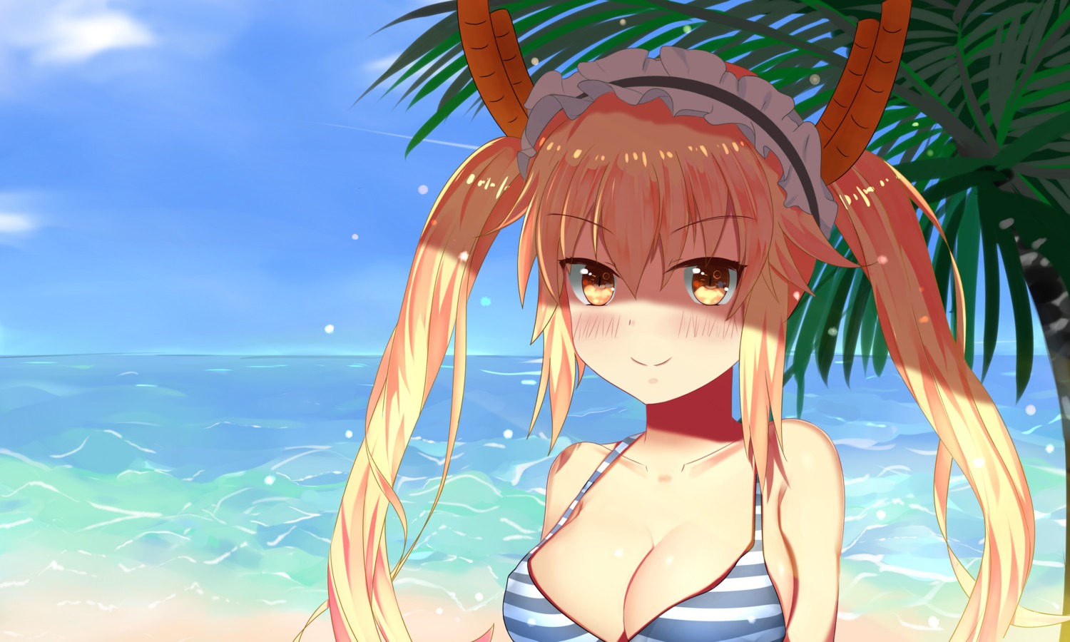 bikini_top cleavage horns kobayashi-san_chi_no_maidragon swimsuits tooru_(maidragon) xiao_xiao_touming