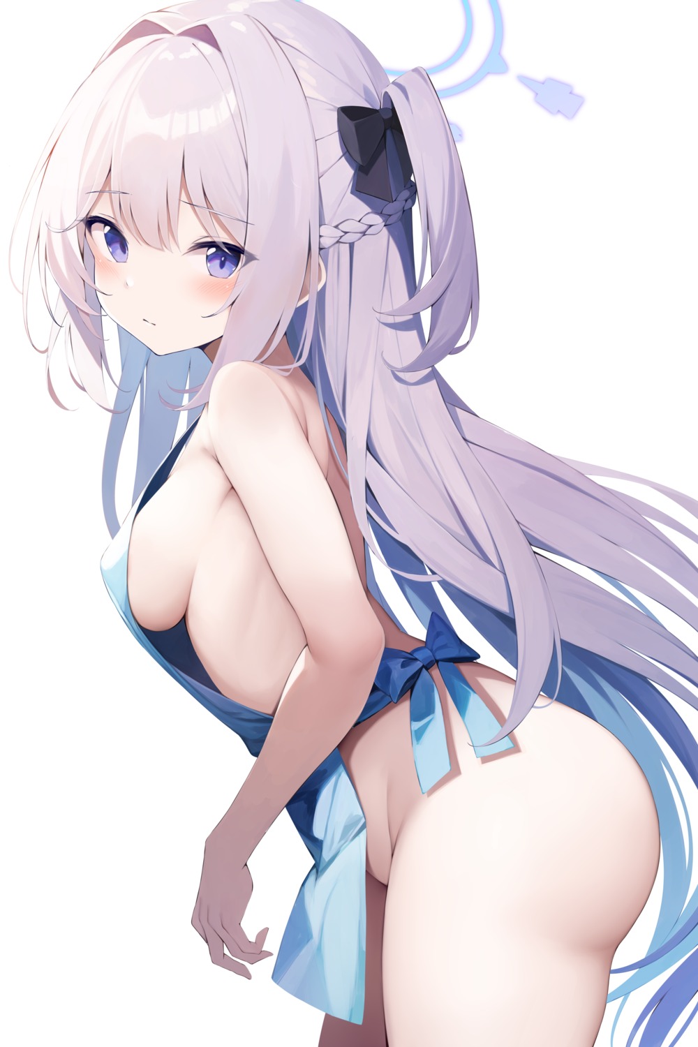 blue_archive halo loli naked_apron tateishi_kureha tsukiyuki_miyako