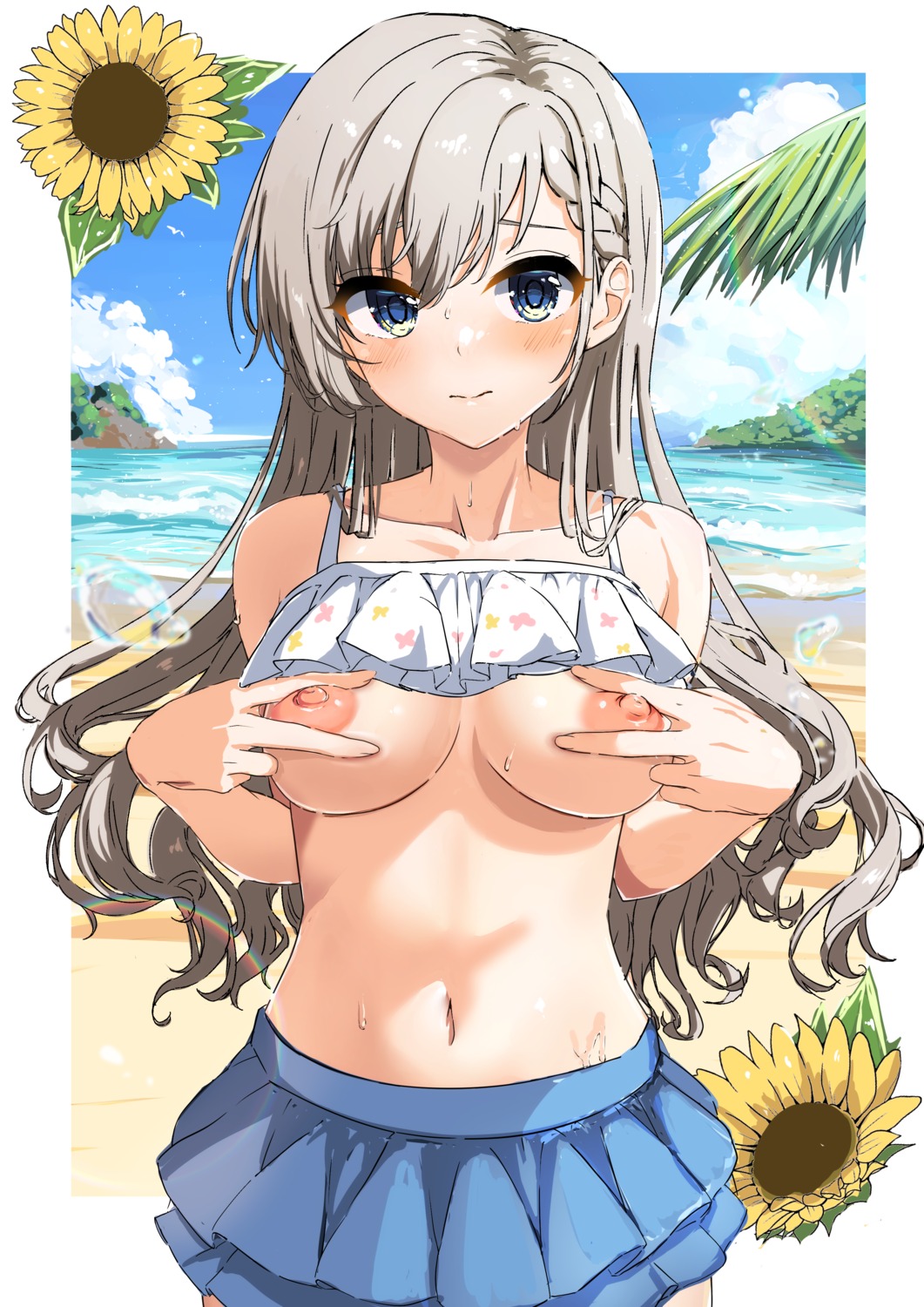 bikini breast_hold breasts hisakawa_hayate nipples o_aries346 swimsuits the_idolm@ster the_idolm@ster_cinderella_girls