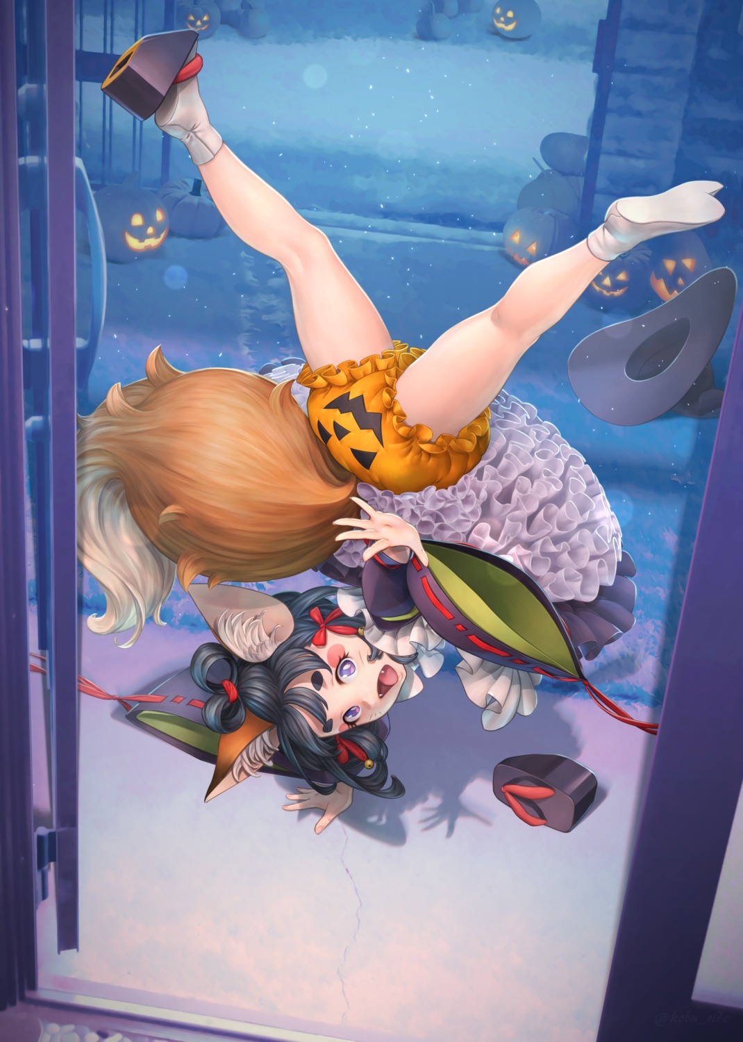 animal_ears bloomers halloween japanese_clothes kobu_ride tail