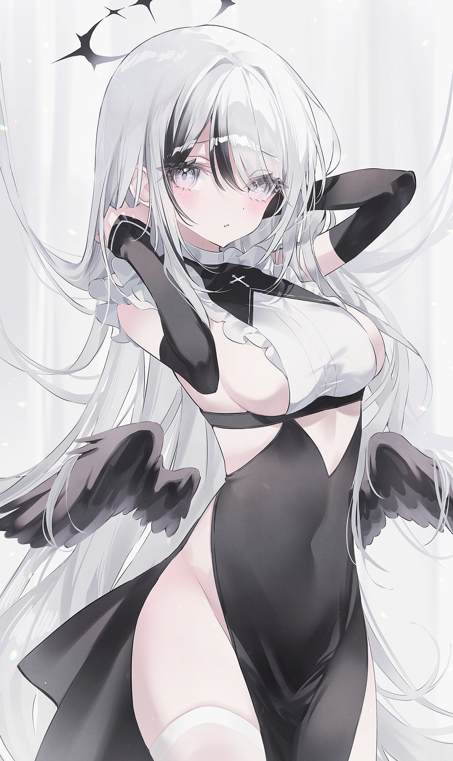 angel no_bra noah_(0noah) nopan nun thighhighs wings