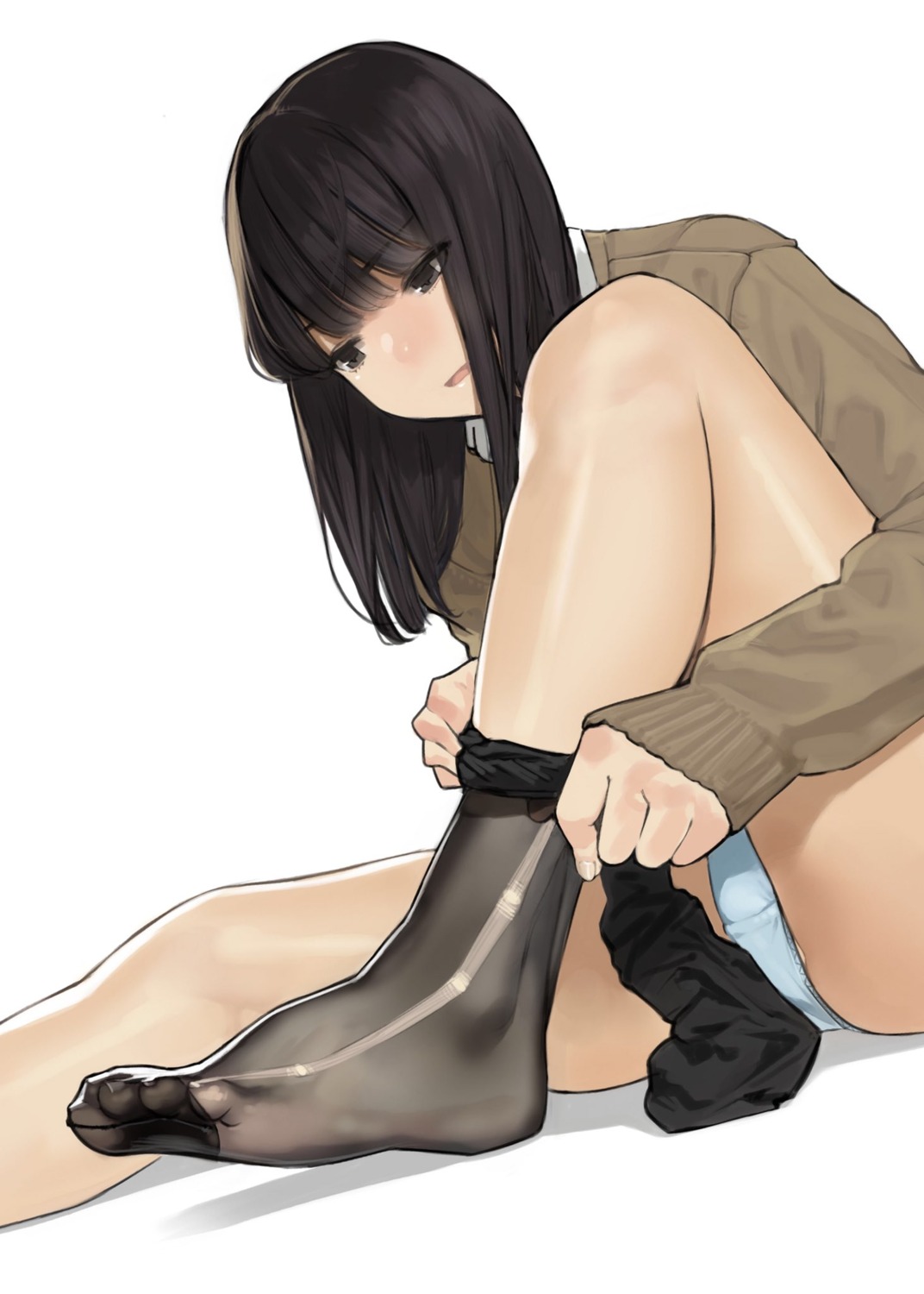 feet jpeg_artifacts pantsu pantyhose seifuku sweater undressing yom