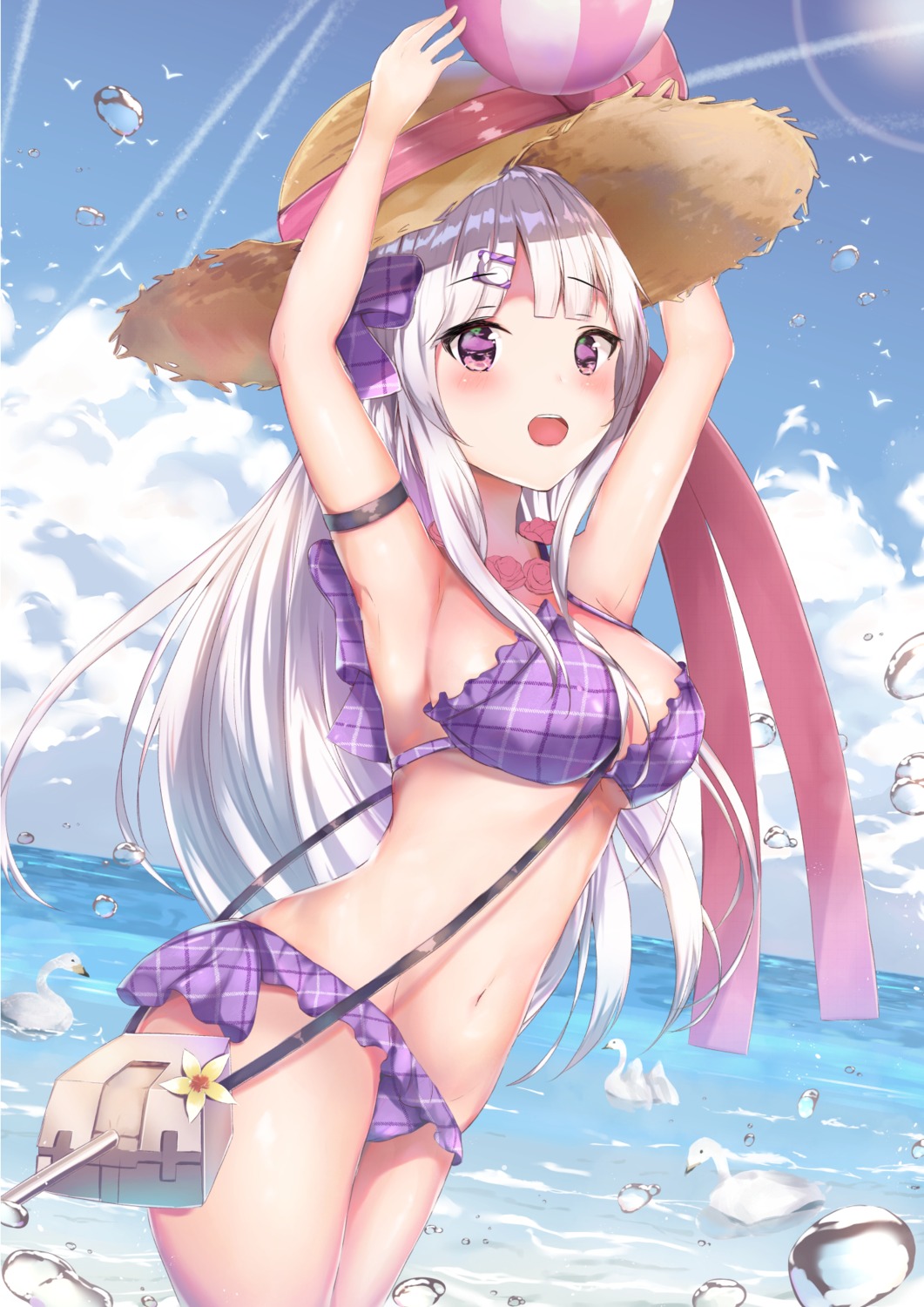 azur_lane bikini cleavage cygnet_(azur_lane) houraku swimsuits