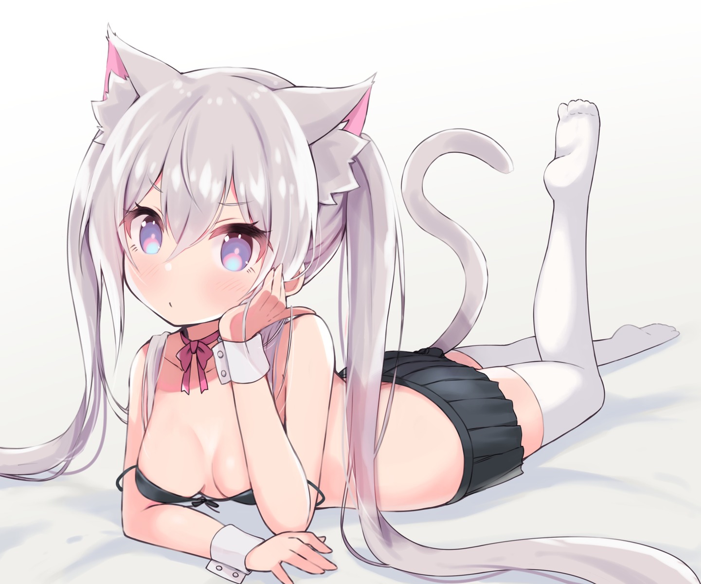 siragagaga animal ears bikini top feet nekomimi seifuku swimsuits tail thig...