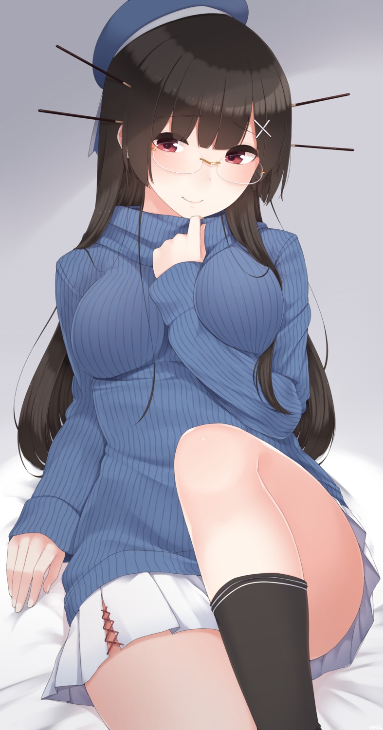 choukai_(kancolle) kantai_collection megane sweater yukichi_(sukiyaki39)