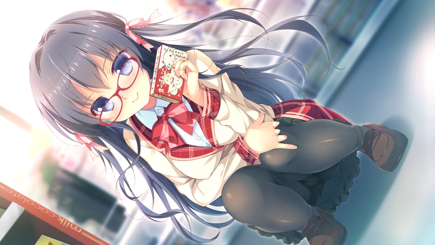 alcot game_cg hakari_mari megane mikeou pantsu pantyhose seifuku yomegami_my_sweet_goddess!