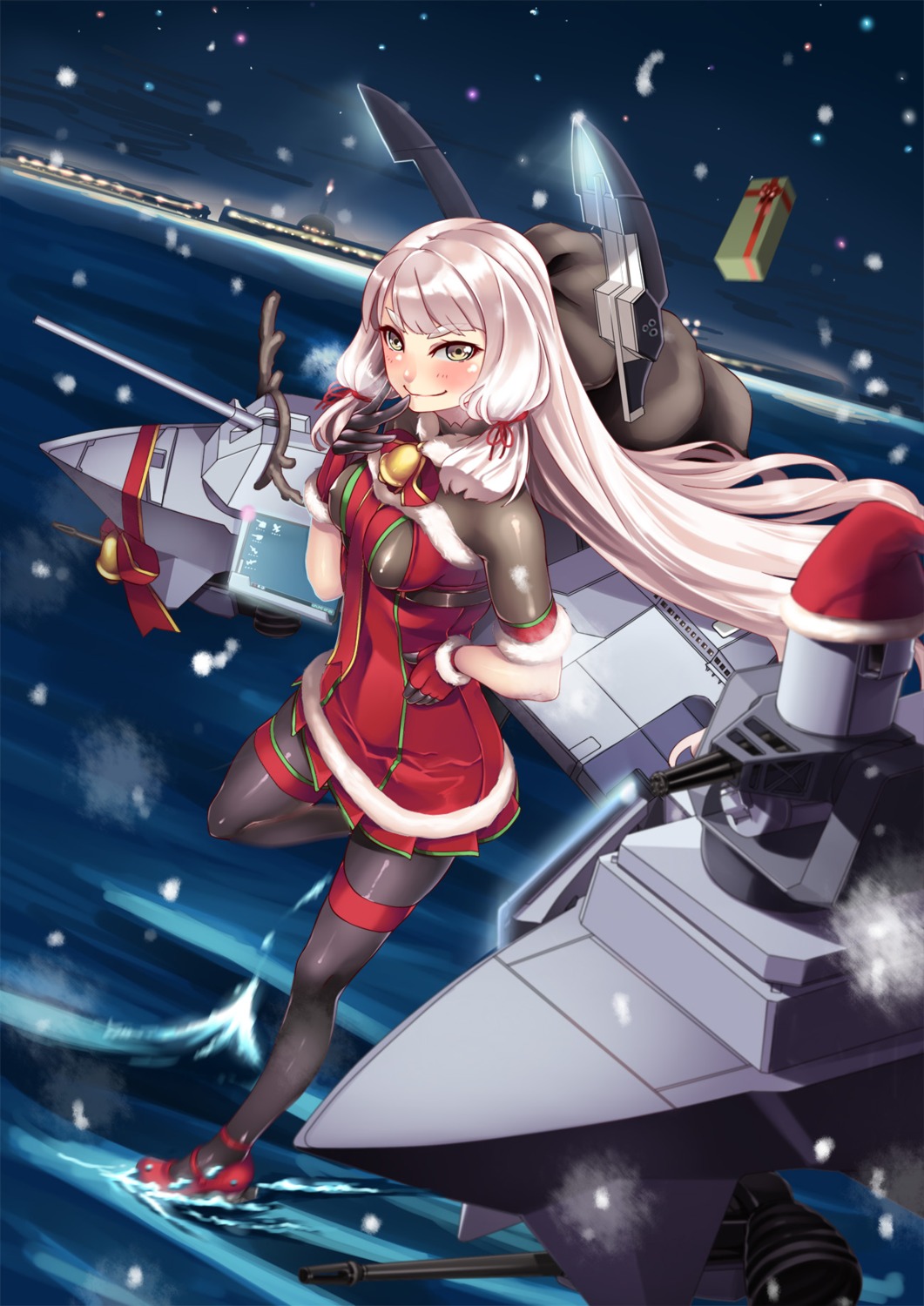 christmas hiememiko kantai_collection murakumo_(kancolle) pantyhose