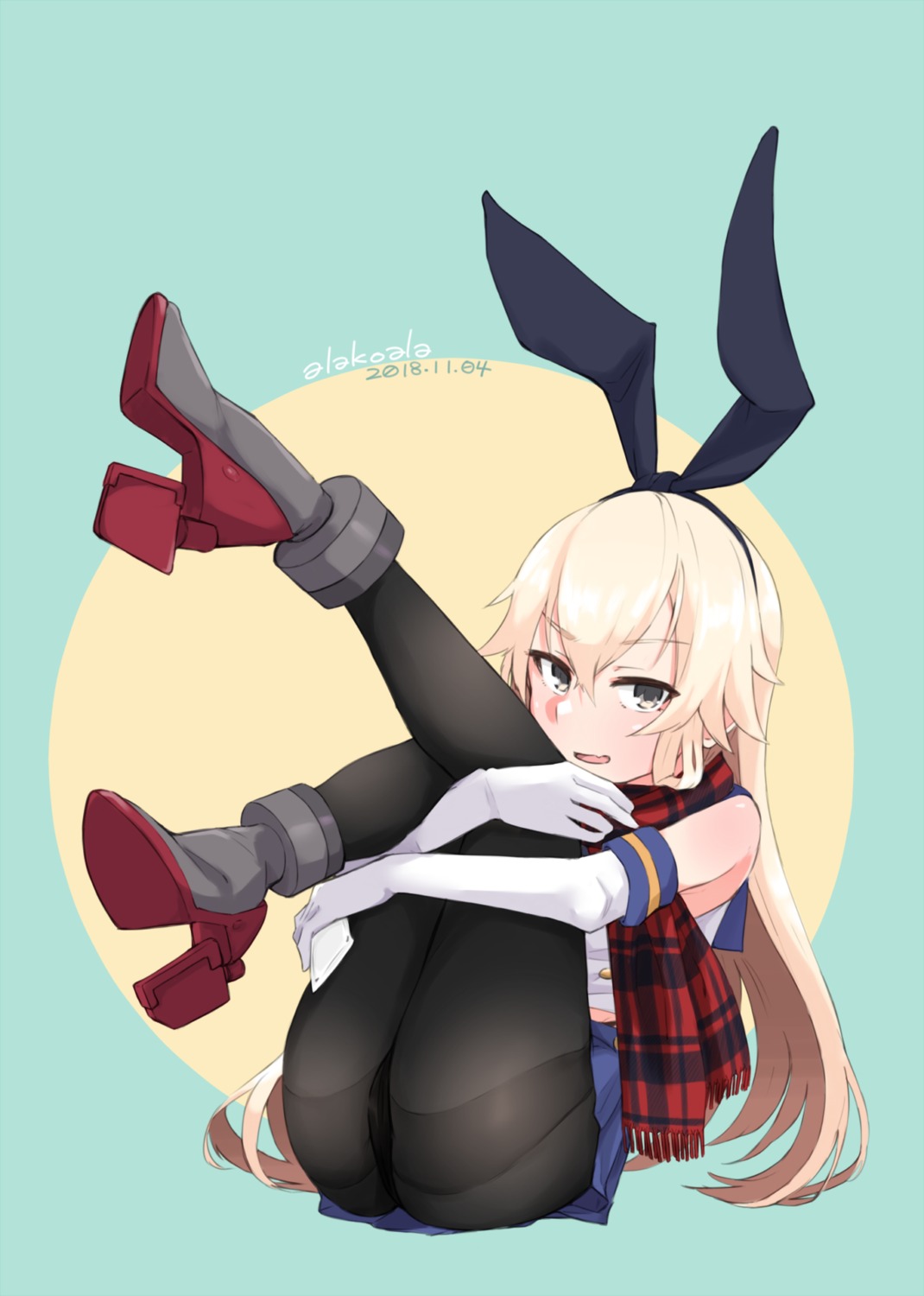 alakoala_shoushou heels kantai_collection pantyhose shimakaze_(kancolle)