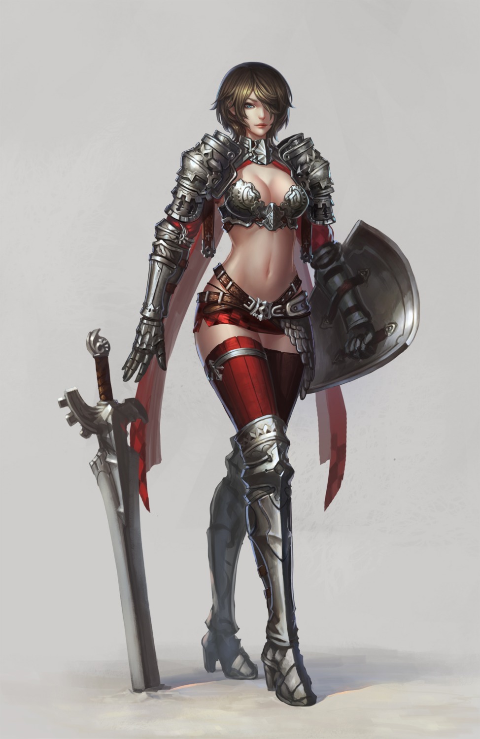 armor cleavage sword thighhighs youyi_(jiam009)