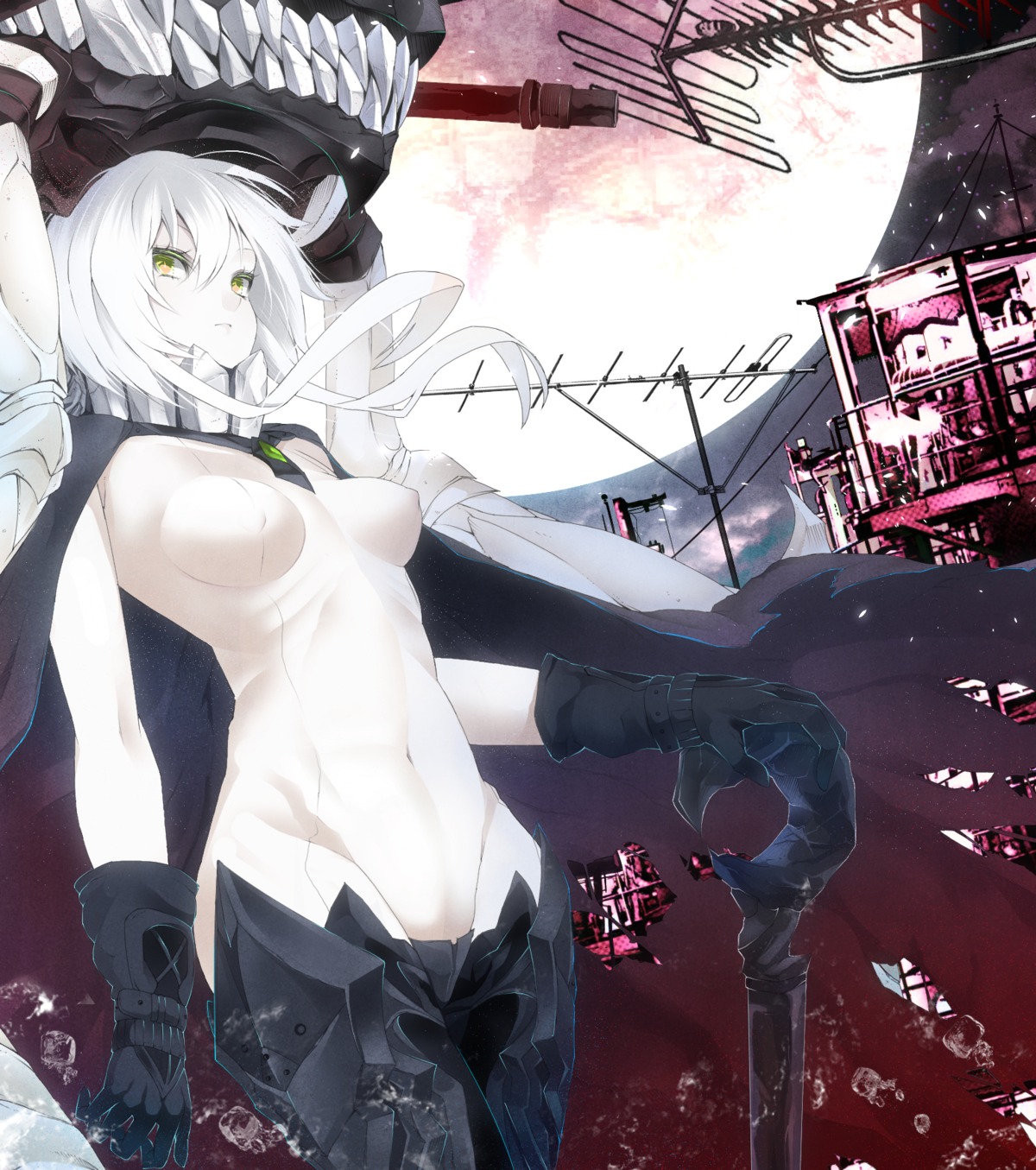 armor bodysuit erect_nipples kantai_collection mikoma_sanagi weapon wo-class_aircraft_carrier