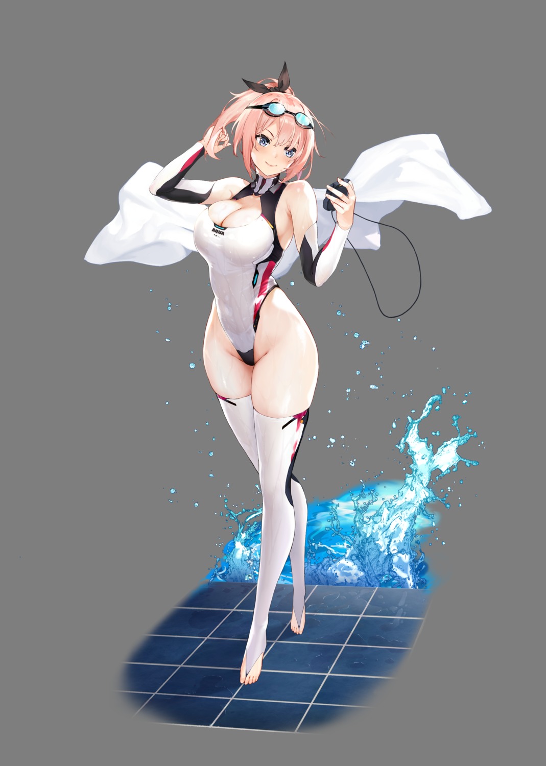 cleavage kingsense swimsuits thighhighs transparent_png wet_clothes