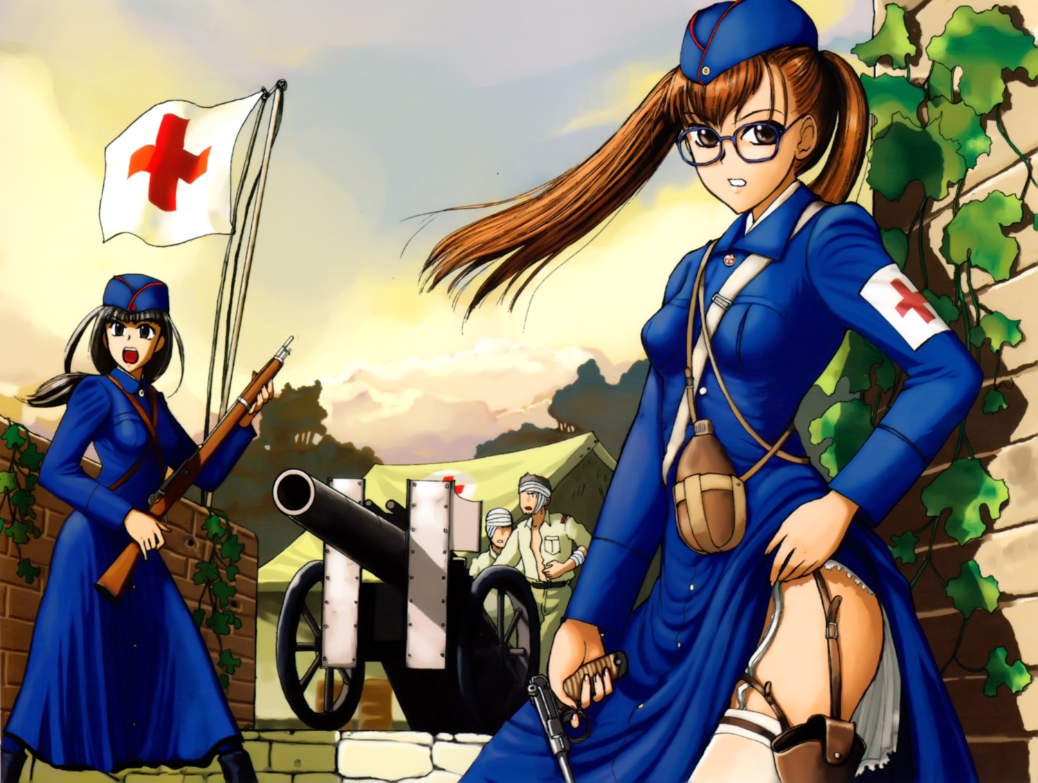 gun megane nogami_takeshi stockings thighhighs uniform