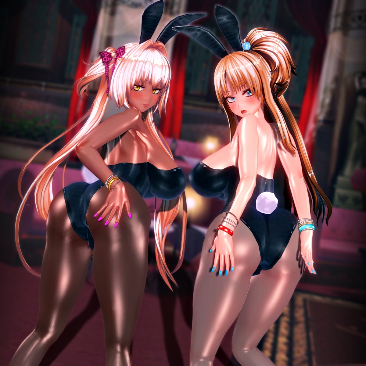 animal_ears ass bunny_ears bunny_girl cg custom_maid_3d_2 kikka_sora pantyhose tail