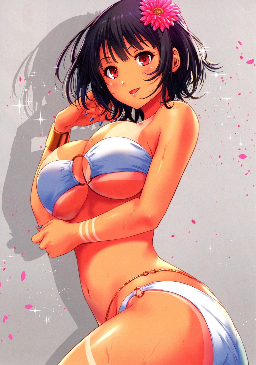 bikini kantai_collection sakiyamama screening swimsuits takao_(kancolle) tan_lines wet