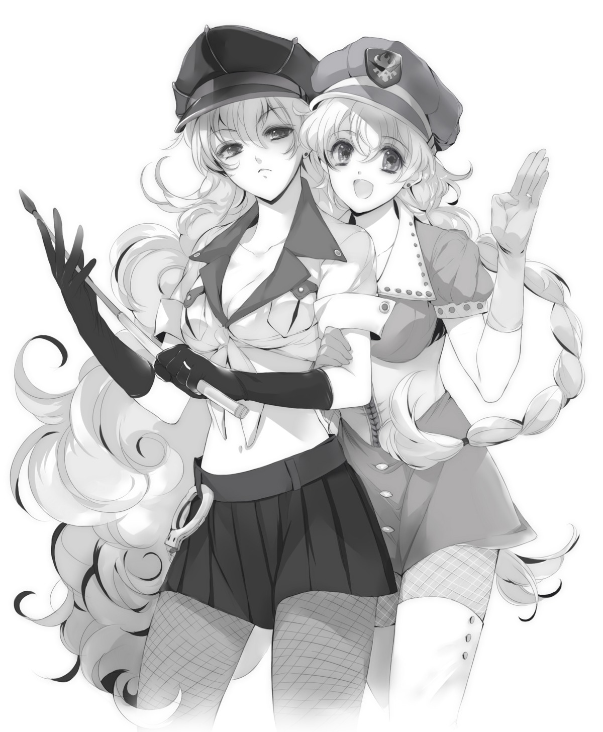 cleavage fishnets monochrome nia pantyhose tengen_toppa_gurren_lagann thighhighs yuriko