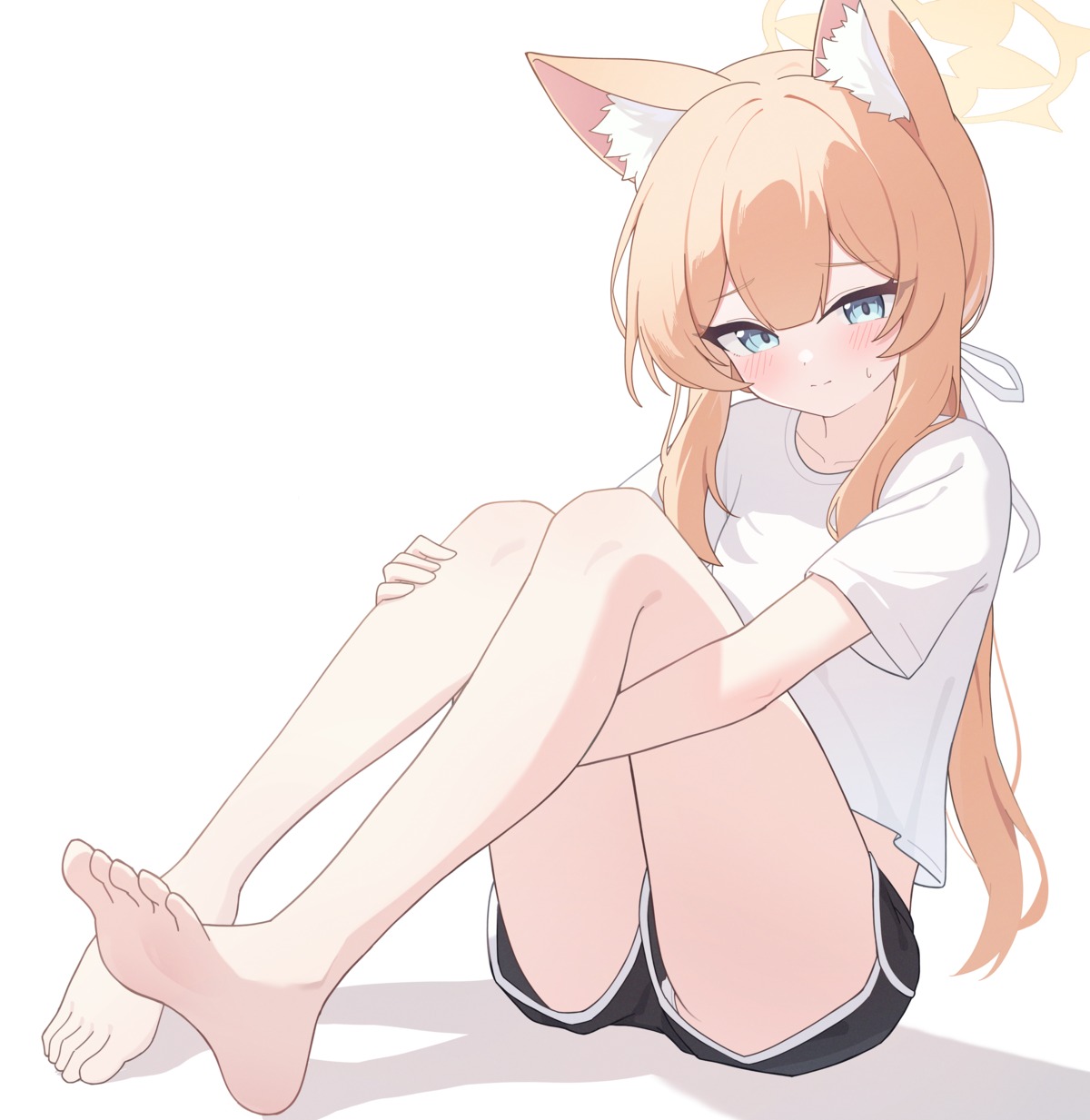 animal_ears blue_archive feet halo iochi_mari loli nekomimi nonddu pantsu