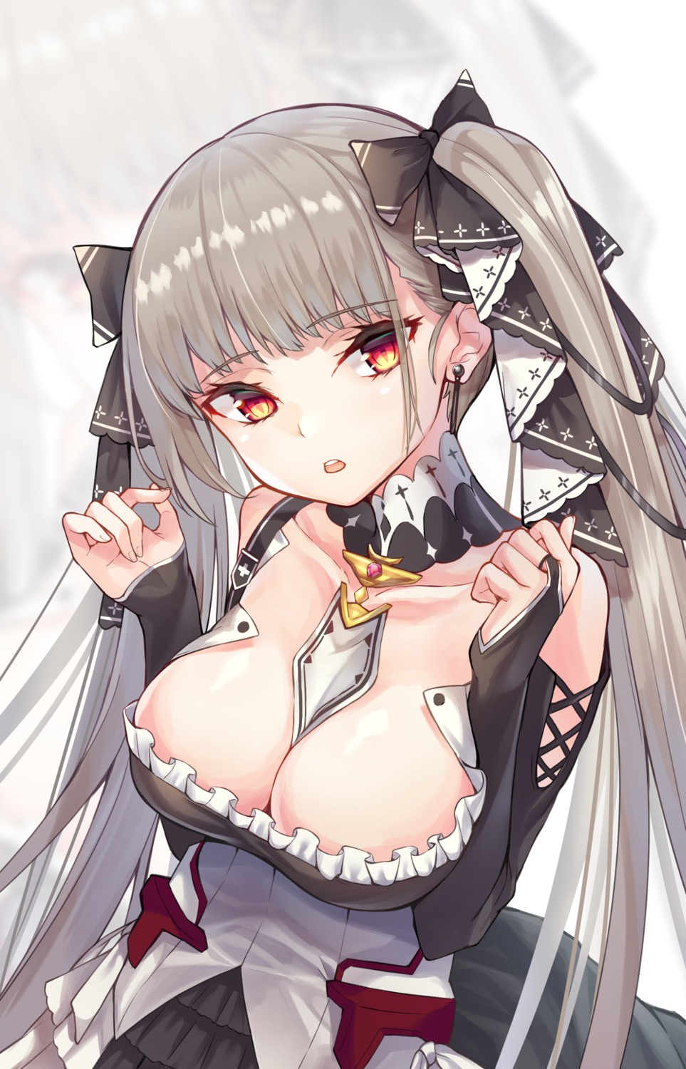 azur_lane formidable_(azur_lane) gothic_lolita lolita_fashion mayoichi no_bra open_shirt