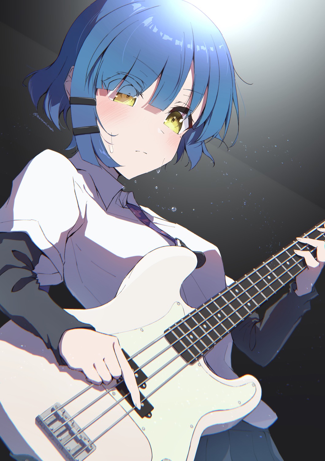 bocchi_the_rock! guitar minazumi_souka seifuku yamada_ryou