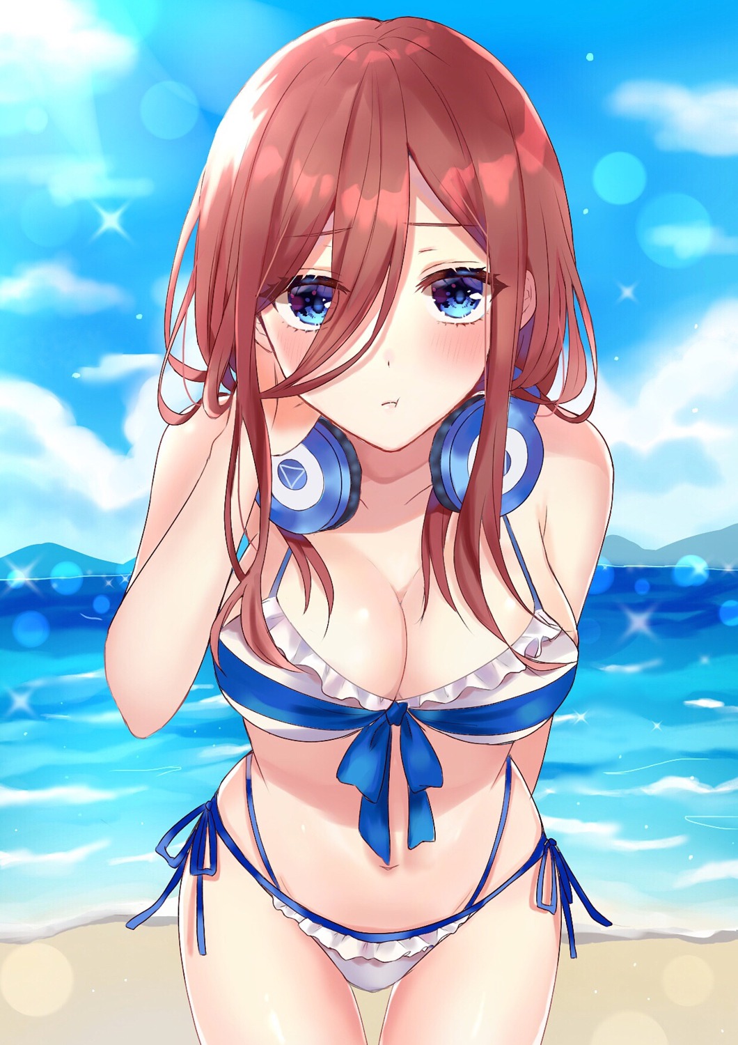 5-toubun_no_hanayome bikini cleavage headphones nakano_miku parum swimsuits