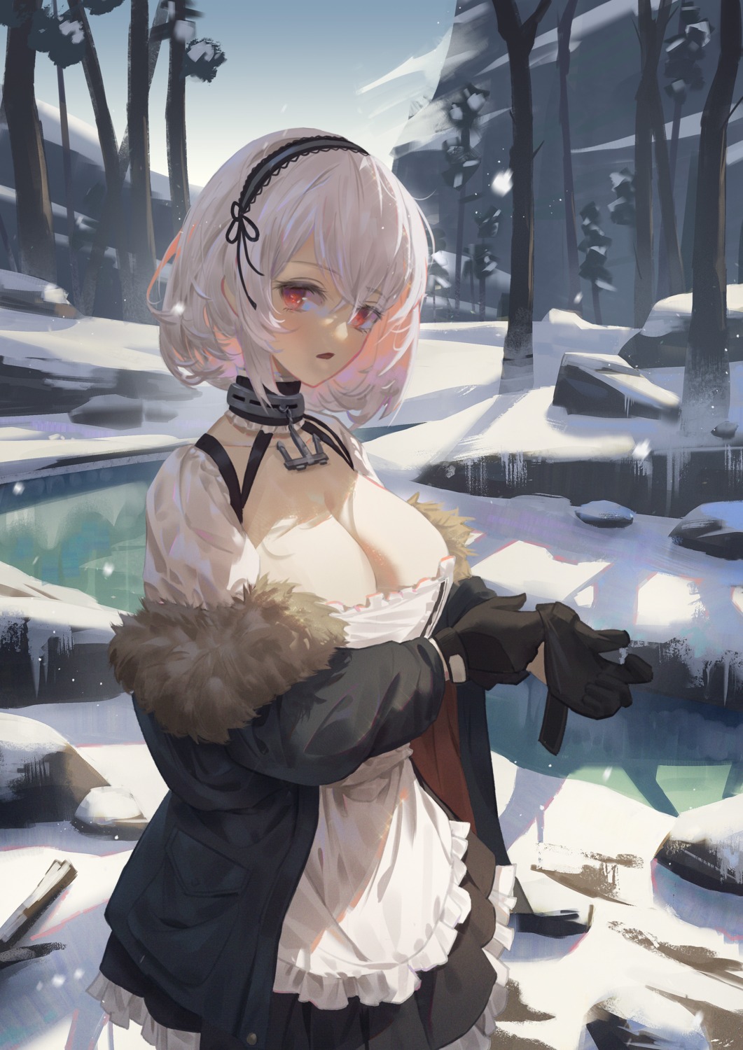 azur_lane cirilla cleavage maid sirius_(azur_lane)