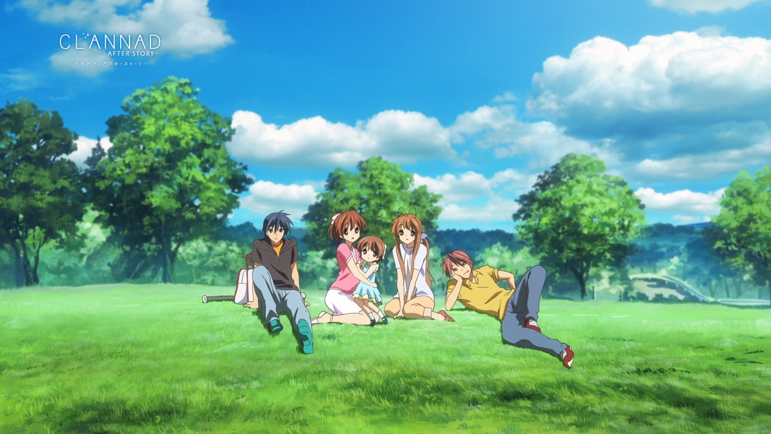 Clannad: Nagisa Okazaki, Ushio okazaki, Akio Furukawa and Sani Furukawa. <3