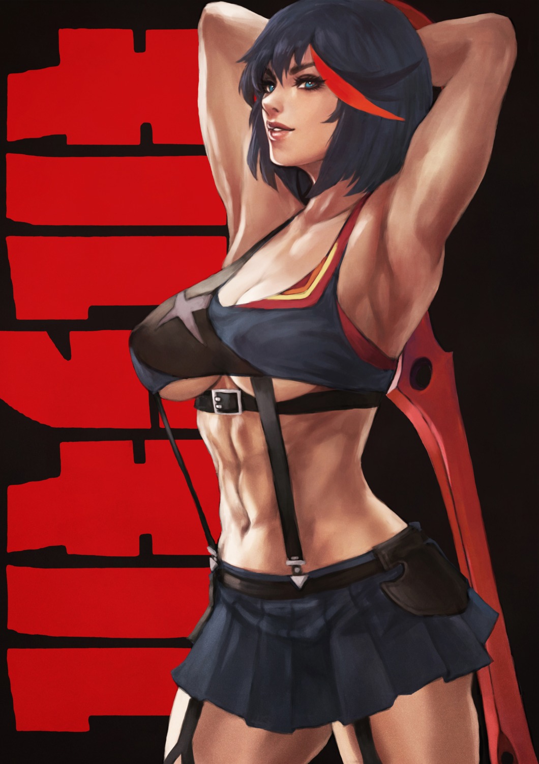 cleavage kill_la_kill matoi_ryuuko monori_rogue no_bra senketsu sword underboob