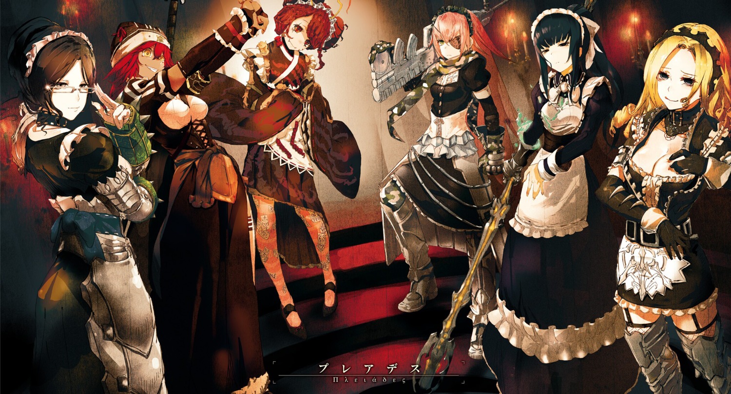 armor cleavage cz2128_delta entoma_vasilissa_zeta eyepatch fishnets gun lolita_fashion lupusregina_beta maid megane narberal_gamma overlord so-bin solution_epsilon stockings thighhighs wa_lolita weapon yuri_alpha