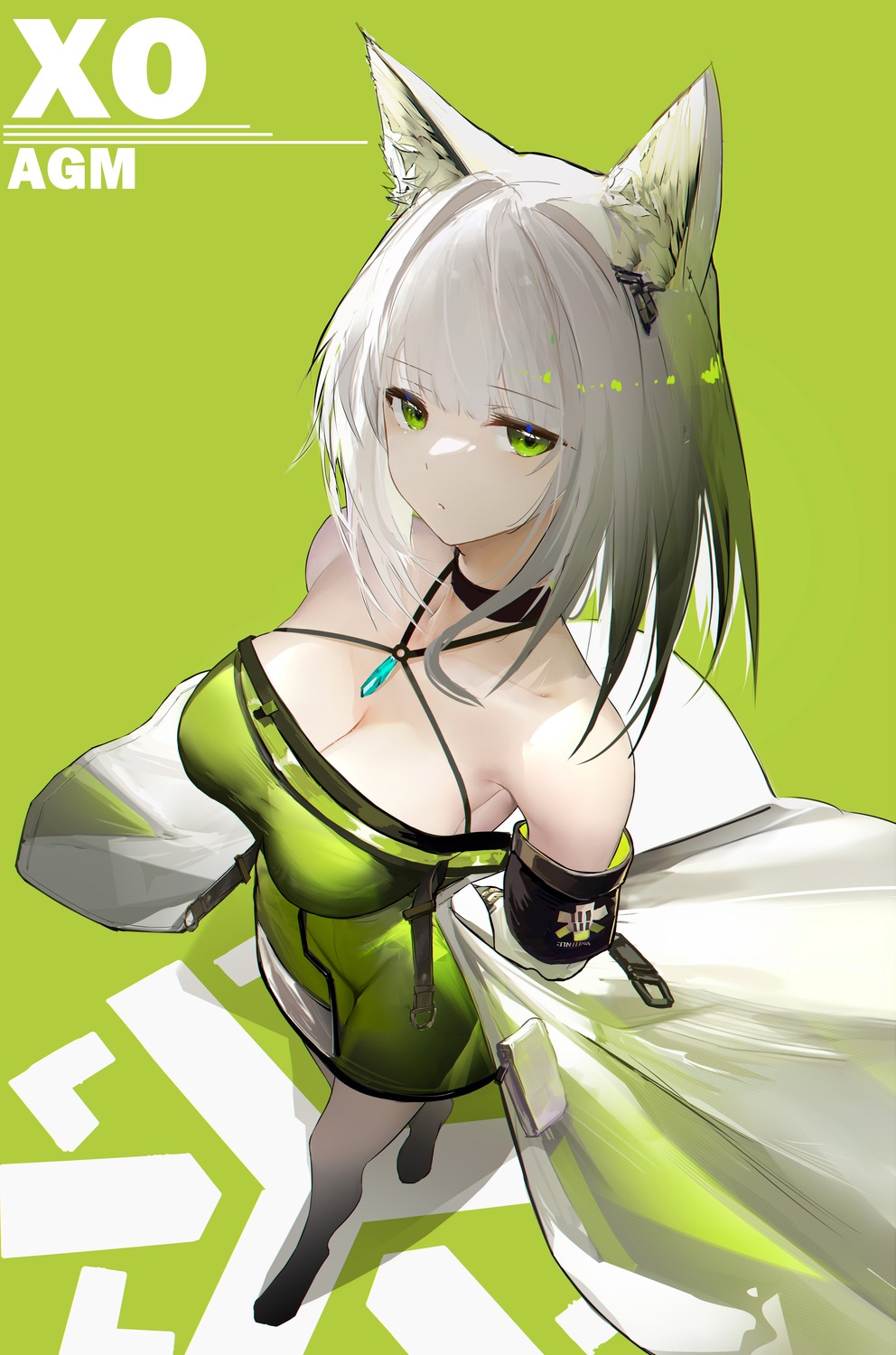 animal_ears arknights dress kal'tsit_(arknights) no_bra omone_hokoma_agm see_through