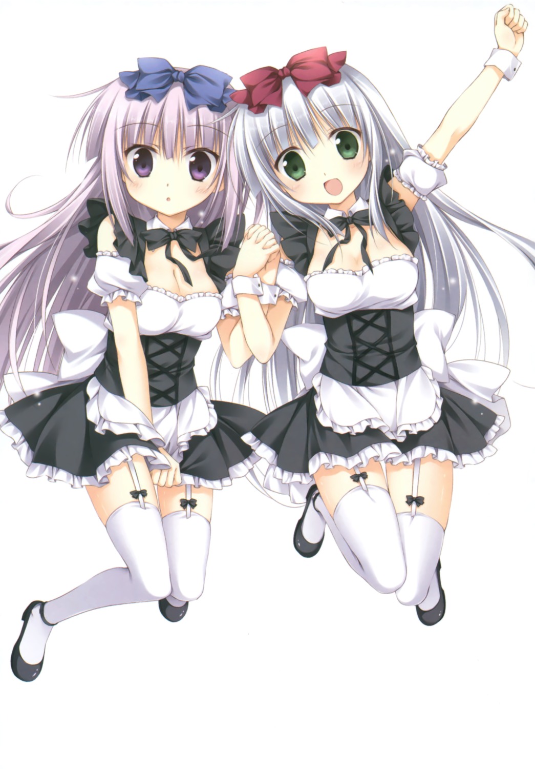 airi_(alice_or_alice) alice_or_alice_siscon_nii-san_to_futago_no_imouto cleavage garter_belt heels korie_riko maid rise_(alice_or_alice) stockings thighhighs