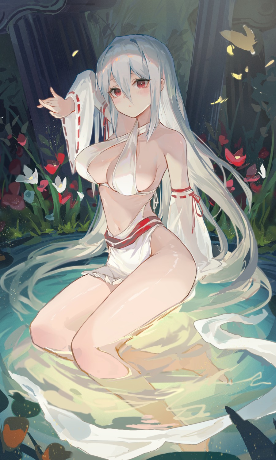 arknights bikini miko skadi_(arknights) swimsuits wet zombie_ke