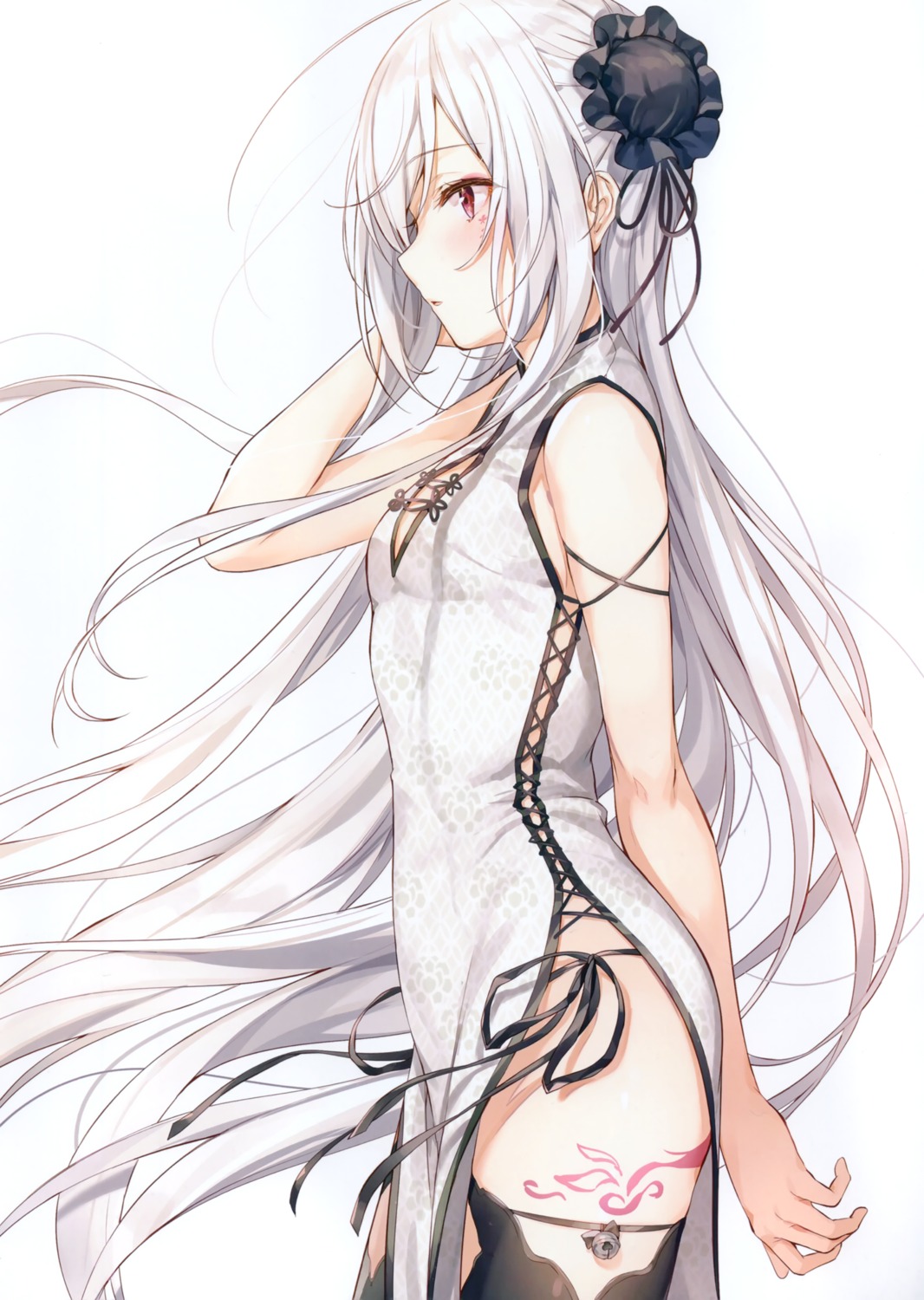 chinadress komeshiro_kasu tattoo thighhighs yobi_gakka