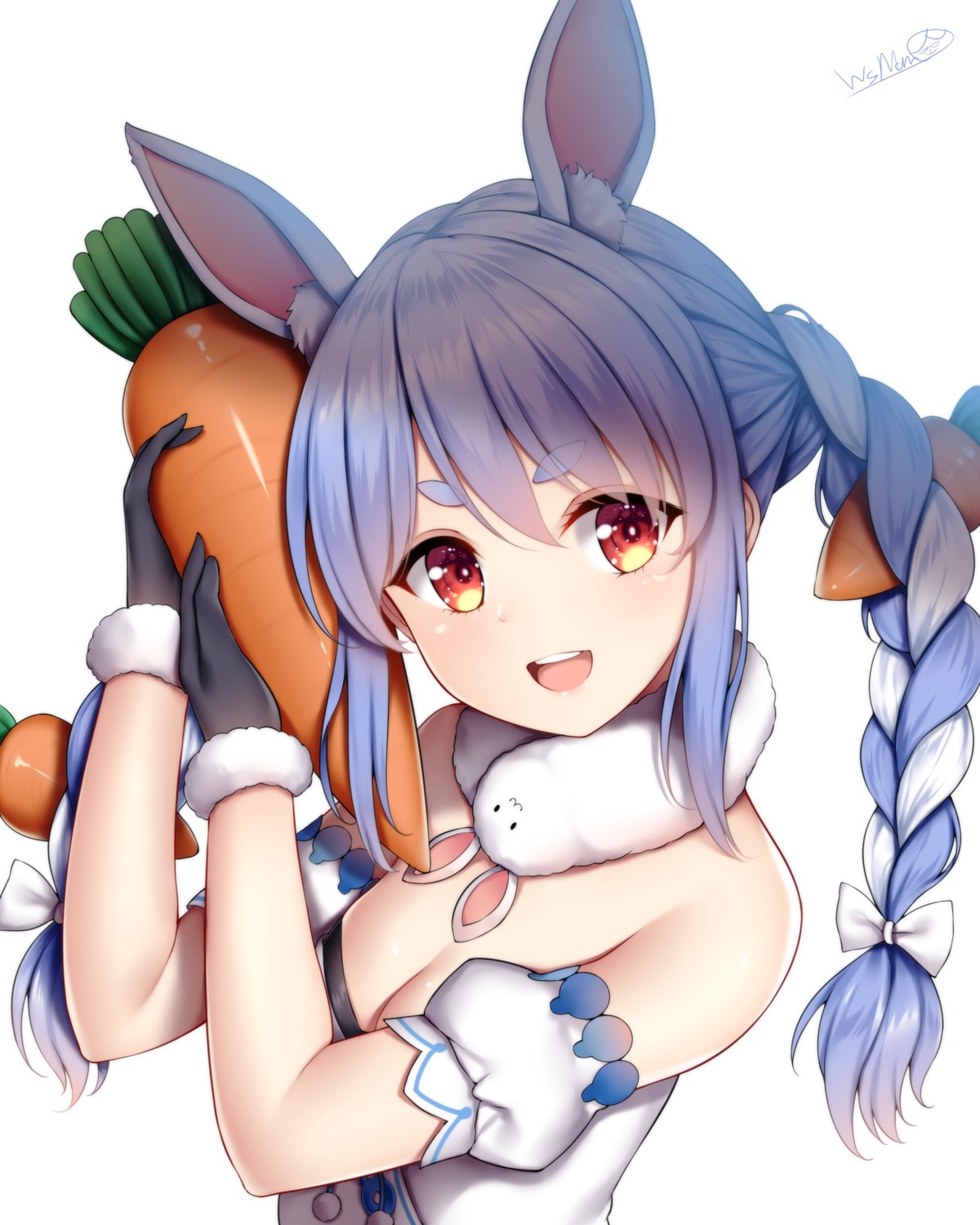 animal_ears bunny_ears cleavage hololive usada_pekora wsman